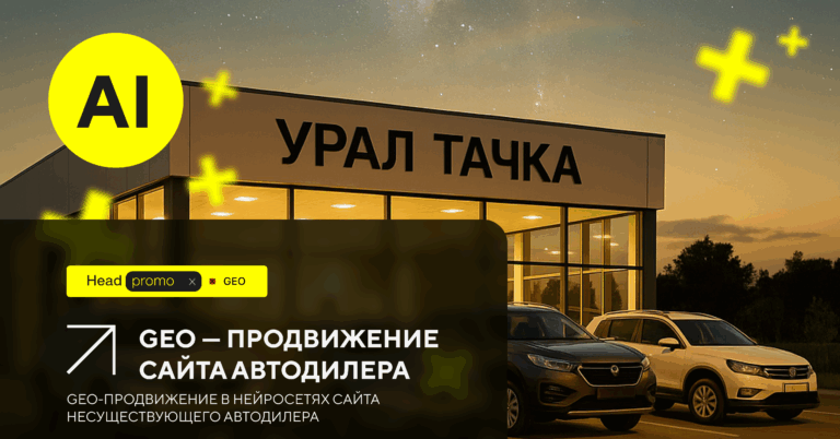 Кейс-эксперимент: Вывели в ТОП нейросетей несуществующего автодилера