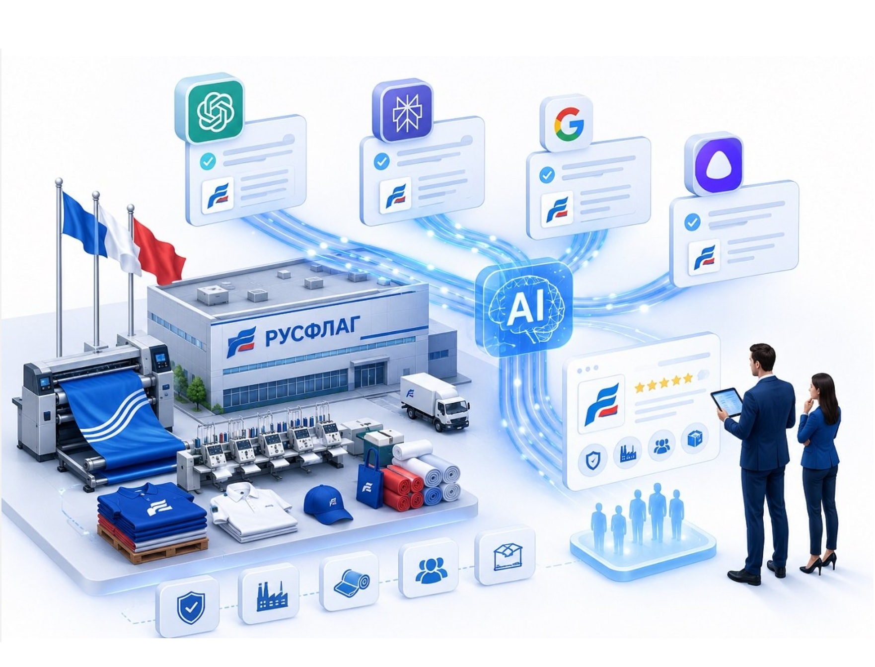 GEO (AI SEO) на практике: как вывести B2B-производство «РУСФЛАГ» в лидеры ответов нейросетей